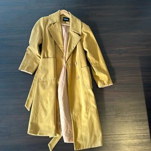 Long tan trench coat